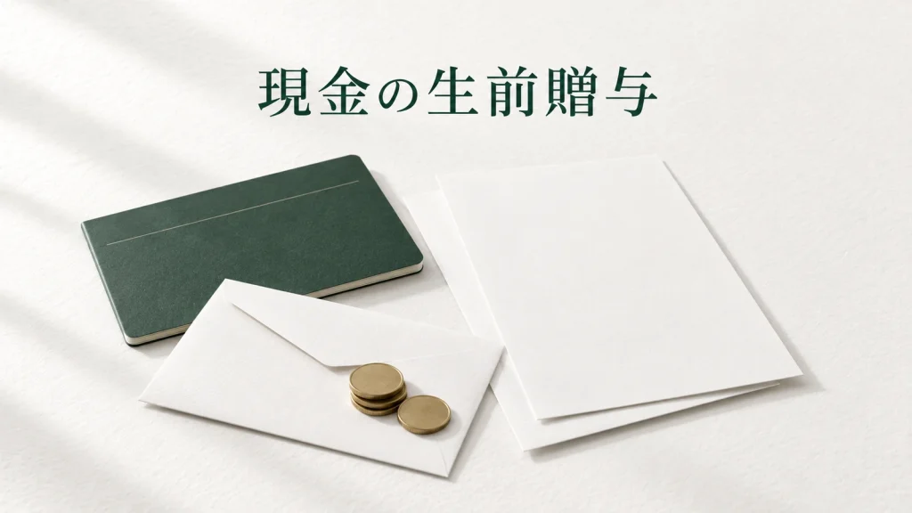現金の生前贈与を示す通帳と合意書