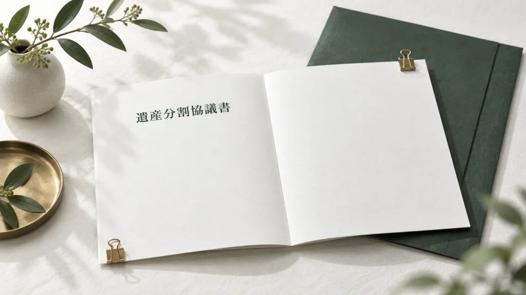 遺産分割協議書の書き方 不動産と預金の記載例や押印の確認点に関する資料のイメージ