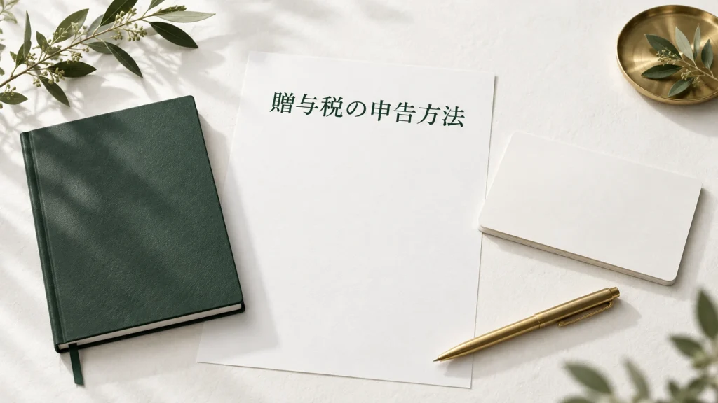贈与税の申告方法 eTaxと書面の手順や必要書類と期限に関する資料のイメージ