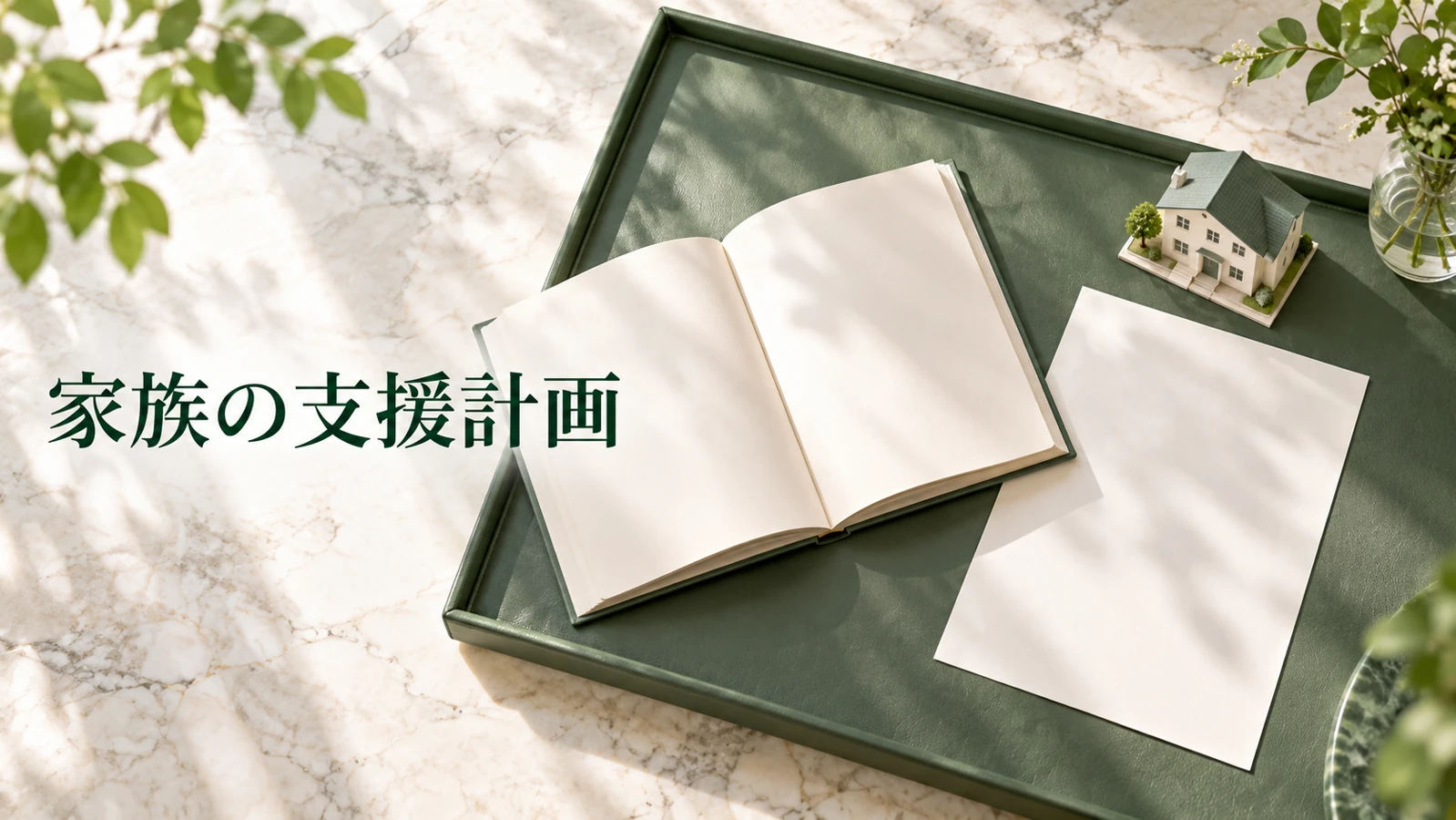 孫の将来への贈与は教育費の負担と分けて設計するを表す資料や建築模型