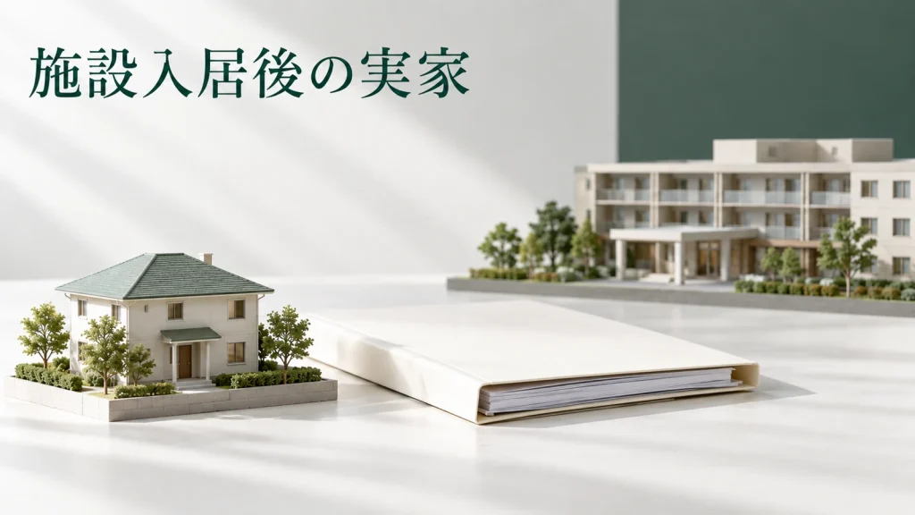 小規模宅地等の特例と老人ホーム 実家の適用条件と申告書類のイメージ