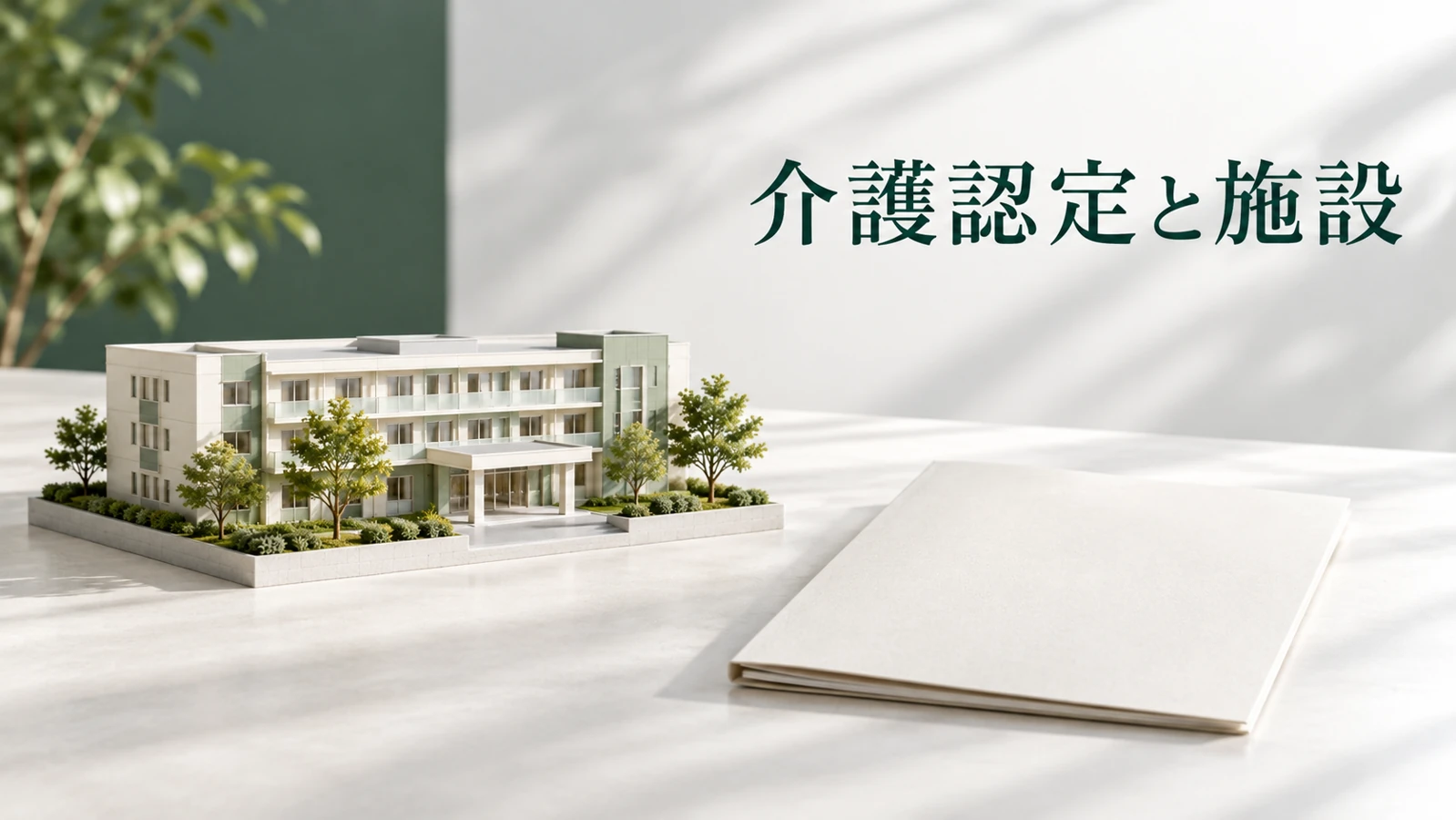 介護認定と施設の種類は相続直前の状況で確認するを表す資料や建築模型