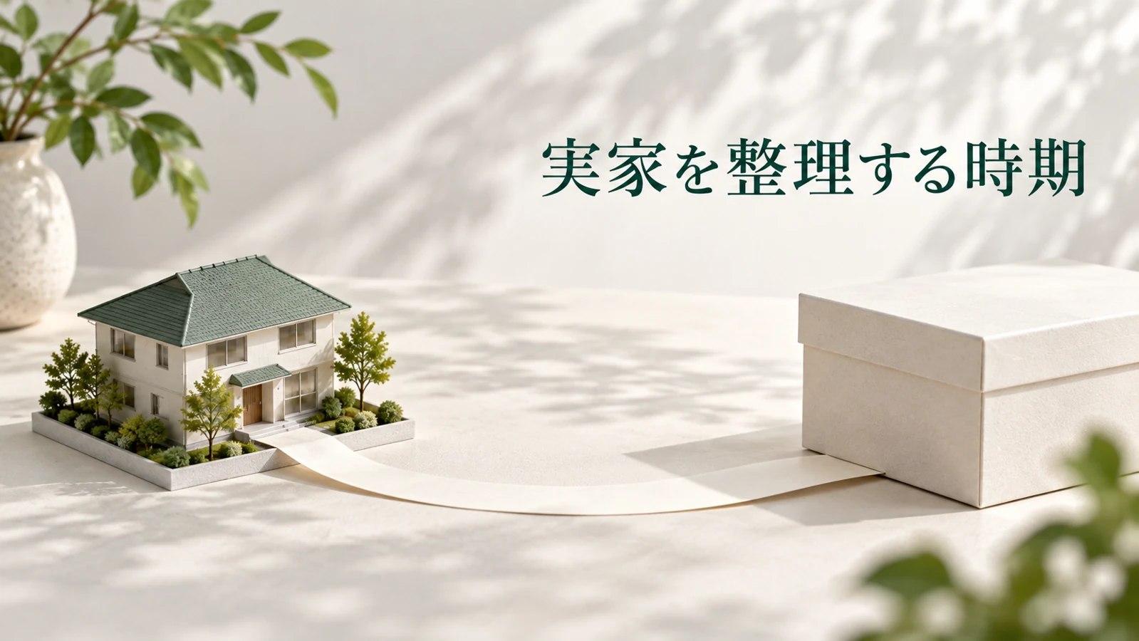 売却や取り壊しは相続前後の時期を分けて考えるを表す資料や建築模型
