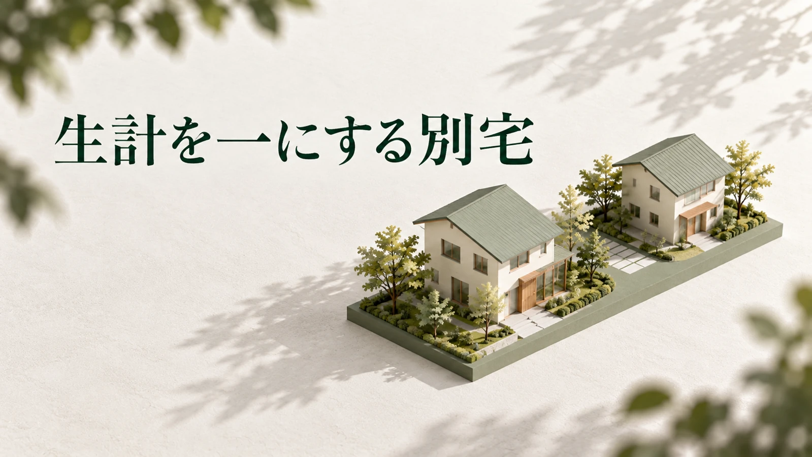 親と生計を一にする子の住む土地は別の条件で検討するを表す資料や建築模型