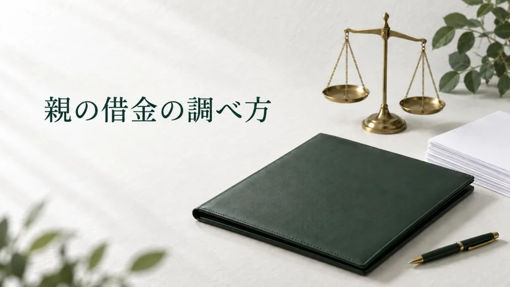 親の借金がわからないときの相続放棄 調査方法と3か月の期限に関する資料のイメージ